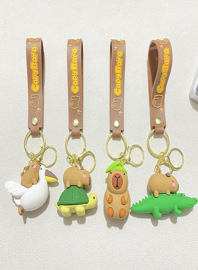 Zitokin Cute Capybara Keychain Wristlet, Capybara and Friends Accessories Kawaii Key Chain Bag Charm Gifts for Women (Daze) - Image 4